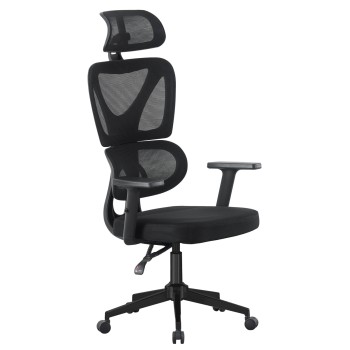 OFFICE CHAIR NOVAR FK1218.01 BLACK MESH--PP BASE 51x49x121-129Hcm.