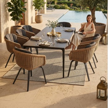 OUTDOOR DINING SET 9PCS VICTUS FK10864.01 GREY ALUMINUM-SINTERED STONE-OLEFIN--WICKER