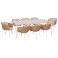 OUTDOOR DINING SET 9PCS VICTUS FK10864.02 BEIGE ALUM. & OLEFIN-WHITE SINTERED STONE--WICKER OUTDOOR DINING SET 9PCS VICTUS FK10864.02 BEIGE ALUM. & OLEFIN-WHITE SINTERED STONE--WICKER