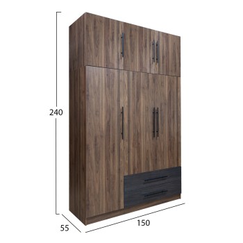 BEDROOM SET 5PCS CARYS FK10888.11 MELAMINE IN WALNUT COLOR BEDROOM SET 5PCS CARYS FK10888.11 MELAMINE IN WALNUT COLOR