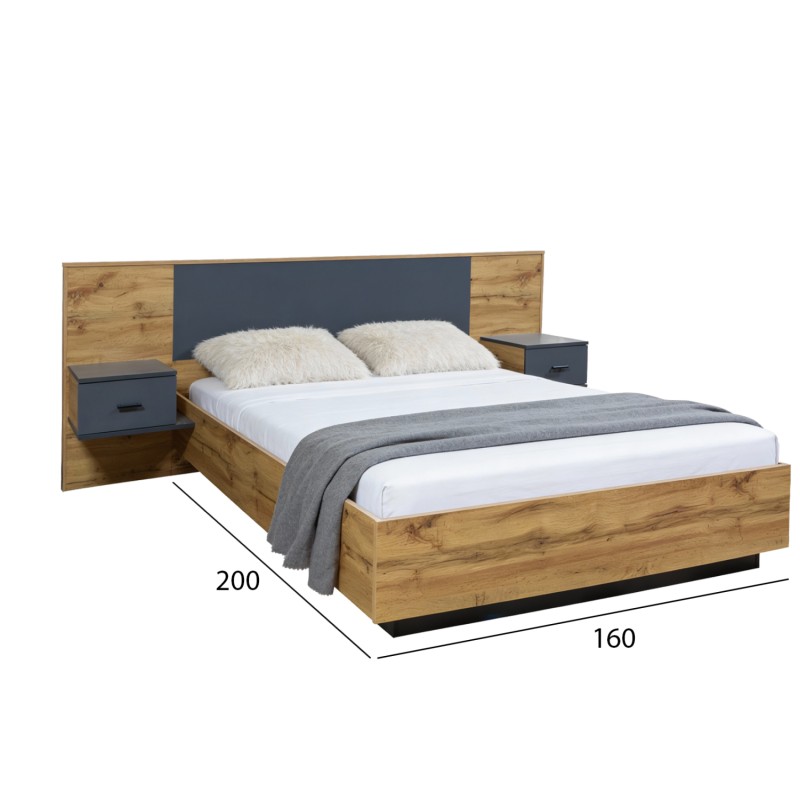 BEDROOM SET 5PCS CARYS FK10888.12 MELAMINE IN NATURAL WOOD COLOR/GREY BEDROOM SET 5PCS CARYS FK10888.12 MELAMINE IN NATURAL WOOD COLOR/GREY