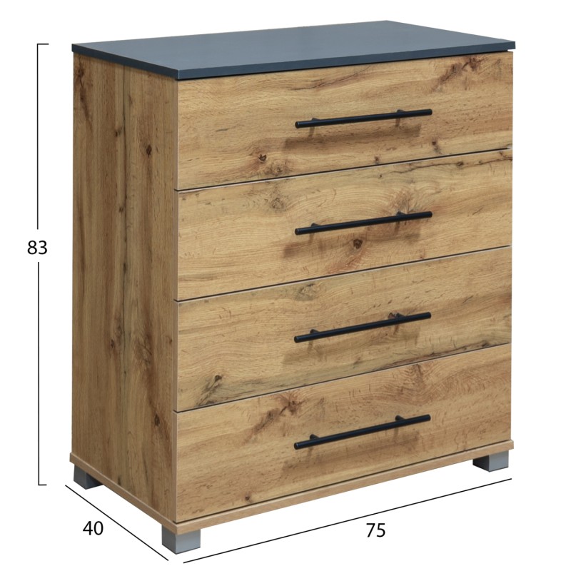 BEDROOM SET 5PCS CARYS FK10888.12 MELAMINE IN NATURAL WOOD COLOR/GREY BEDROOM SET 5PCS CARYS FK10888.12 MELAMINE IN NATURAL WOOD COLOR/GREY