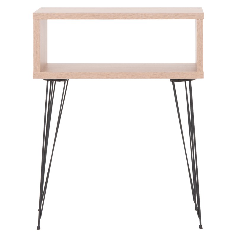 BEDSIDE STAND TODD FK18184.03 MELAMINE IN SONAMA COLOR-METAL LEGS IN BLACK 46x30x59Hcm. BEDSIDE STAND TODD FK18184.03 MELAMINE IN SONAMA COLOR-METAL LEGS IN BLACK 46x30x59Hcm.