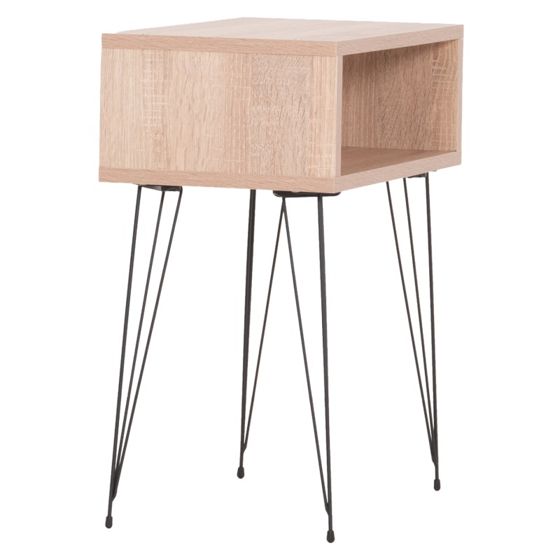 BEDSIDE STAND TODD FK18184.03 MELAMINE IN SONAMA COLOR-METAL LEGS IN BLACK 46x30x59Hcm. BEDSIDE STAND TODD FK18184.03 MELAMINE IN SONAMA COLOR-METAL LEGS IN BLACK 46x30x59Hcm.
