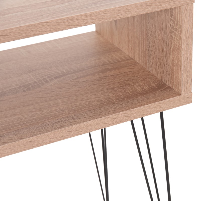 BEDSIDE STAND TODD FK18184.03 MELAMINE IN SONAMA COLOR-METAL LEGS IN BLACK 46x30x59Hcm. BEDSIDE STAND TODD FK18184.03 MELAMINE IN SONAMA COLOR-METAL LEGS IN BLACK 46x30x59Hcm.