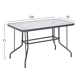 OUTDOOR DINING SET 5PCS ADAM FK10859.01 METAL CHAIRS & TABLE 120x70cm GREY OUTDOOR DINING SET 5PCS ADAM FK10859.01 METAL CHAIRS & TABLE 120x70cm GREY