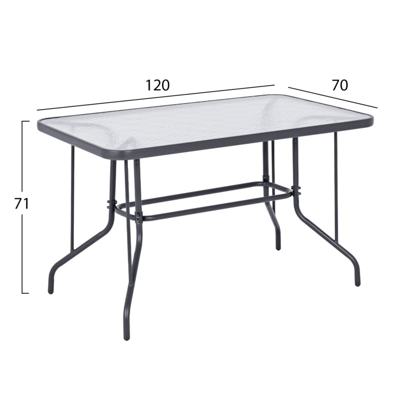 OUTDOOR DINING SET 5PCS ADAM FK10859.01 METAL CHAIRS & TABLE 120x70cm GREY OUTDOOR DINING SET 5PCS ADAM FK10859.01 METAL CHAIRS & TABLE 120x70cm GREY
