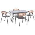 OUTDOOR DINING SET 5PCS ADAM FK10859.01 METAL CHAIRS & TABLE 120x70cm GREY OUTDOOR DINING SET 5PCS ADAM FK10859.01 METAL CHAIRS & TABLE 120x70cm GREY