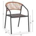 OUTDOOR DINING SET 5PCS ADAM FK10859.01 METAL CHAIRS & TABLE 120x70cm GREY OUTDOOR DINING SET 5PCS ADAM FK10859.01 METAL CHAIRS & TABLE 120x70cm GREY