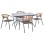 OUTDOOR DINING SET 5PCS ADAM FK10859.01 METAL CHAIRS & TABLE 120x70cm GREY