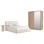 BEDROOM SET 3PCS EDDY FK10883.03 BOUCLE FABRIC IN BEIGE--MELAMINE IN SONAMA