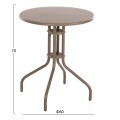 OUTDOOR DINING SET 3PCS LINO FK10728.04-- 2 METAL CHAIRS--ROUND TABLE Φ60cm CHAMPAGNE