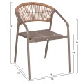 OUTDOOR DINING SET 3PCS LINO FK10728.04-- 2 METAL CHAIRS--ROUND TABLE Φ60cm CHAMPAGNE