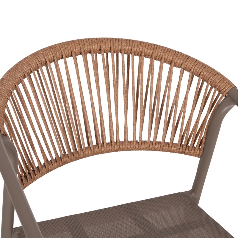 OUTDOOR DINING SET 3PCS LINO FK10728.04-- 2 METAL CHAIRS--ROUND TABLE Φ60cm CHAMPAGNE