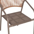 OUTDOOR DINING SET 3PCS LINO FK10728.04-- 2 METAL CHAIRS--ROUND TABLE Φ60cm CHAMPAGNE