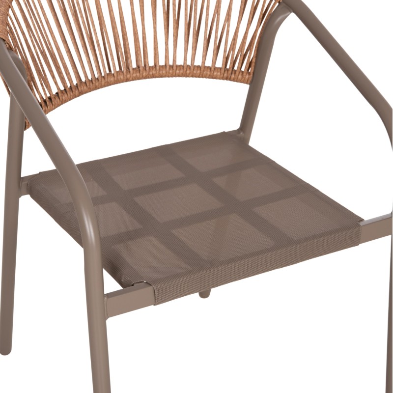 OUTDOOR DINING SET 3PCS LINO FK10728.04-- 2 METAL CHAIRS--ROUND TABLE Φ60cm CHAMPAGNE