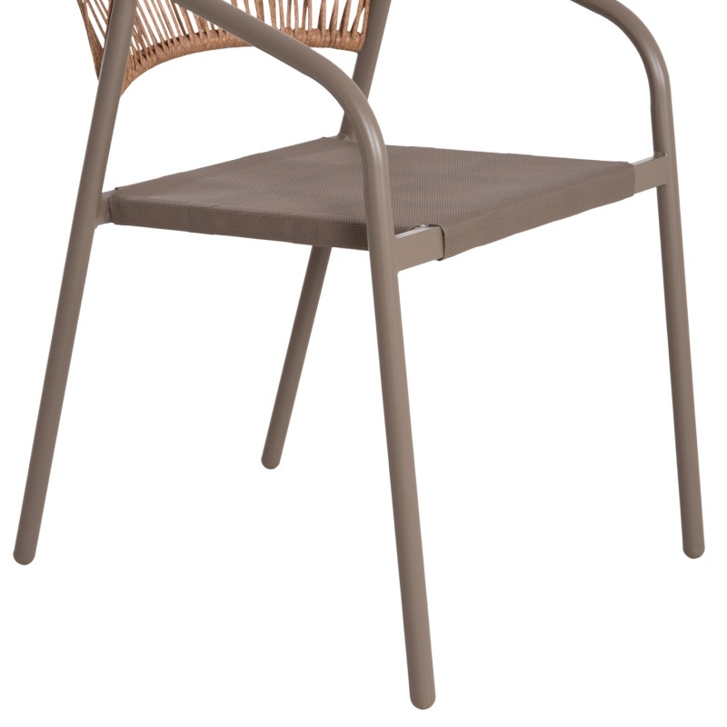 OUTDOOR DINING SET 3PCS LINO FK10728.04-- 2 METAL CHAIRS--ROUND TABLE Φ60cm CHAMPAGNE