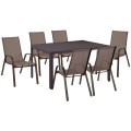 OUTDOOR DINING SET 7PCS LEON FK10856.02 TABLE & 6 CHAIRS--METAL & TEXTILENE IN BROWN OUTDOOR DINING SET 7PCS LEON FK10856.02 TABLE & 6 CHAIRS--METAL & TEXTILENE IN BROWN
