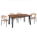 OUTDOOR DINING SET 5PCS TABER FK10834.02 DARK GREY ALUMINUM--POLYWOOD--P.E.RATTAN BEIGE
