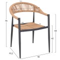 OUTDOOR DINING SET 5PCS TABER FK10834.02 DARK GREY ALUMINUM--POLYWOOD--P.E.RATTAN BEIGE