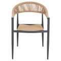 OUTDOOR DINING SET 5PCS TABER FK10834.02 DARK GREY ALUMINUM--POLYWOOD--P.E.RATTAN BEIGE