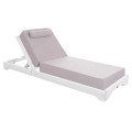BEACH LOUNGER IKARIA FK10718.01 PINE WOOD IN WHITE-OLEFIN IN HERRINGBONE COLOR-WITH CUSHION 20cm. BEACH LOUNGER IKARIA FK10718.01 PINE WOOD IN WHITE-OLEFIN IN HERRINGBONE COLOR-WITH CUSHION 20cm.