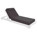BEACH LOUNGER IKARIA ΗΜ10718.03 PINE WOOD IN WHITE-OLEFIN IN GREY-WITH CUSHION 20cm. BEACH LOUNGER IKARIA ΗΜ10718.03 PINE WOOD IN WHITE-OLEFIN IN GREY-WITH CUSHION 20cm.