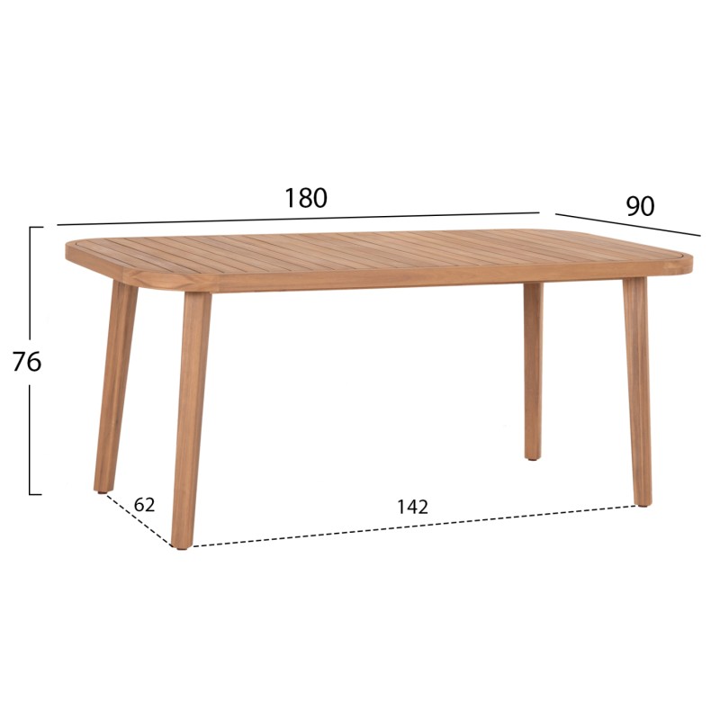 OUTDOOR DINING SET 7PCS CONTREL FK10899.01 ACACIA WOOD IN NATURAL--CUSHIONS IN BEIGE