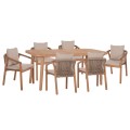 OUTDOOR DINING SET 7PCS CONTREL FK10899.01 ACACIA WOOD IN NATURAL--CUSHIONS IN BEIGE