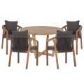 OUTDOOR DINING SET 5PCS PARAISO FK10898.02 ACACIA WOOD IN NATURAL--CUSHIONS IN GREY