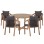 OUTDOOR DINING SET 5PCS PARAISO FK10898.02 ACACIA WOOD IN NATURAL--CUSHIONS IN GREY