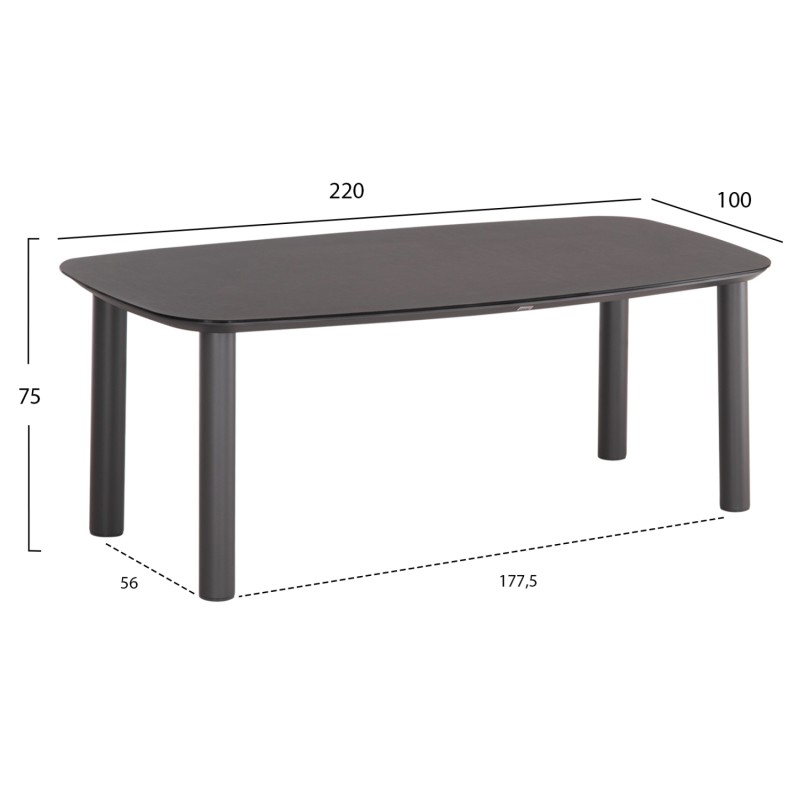 OUTDOOR DINING SET 7PCS DOSUN FK10910.01 ALUMINUM-ROPE-OLEFIN CUSHION COVERS---GREY