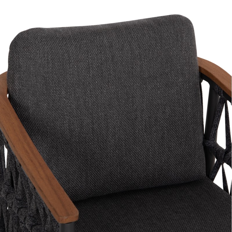 OUTDOOR DINING SET 7PCS DOSUN FK10910.01 ALUMINUM-ROPE-OLEFIN CUSHION COVERS---GREY
