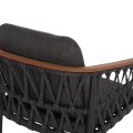 OUTDOOR DINING SET 7PCS DOSUN FK10910.01 ALUMINUM-ROPE-OLEFIN CUSHION COVERS---GREY