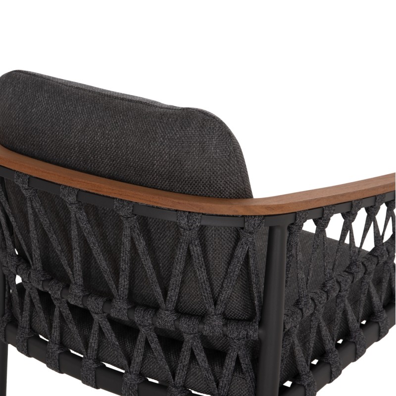 OUTDOOR DINING SET 7PCS DOSUN FK10910.01 ALUMINUM-ROPE-OLEFIN CUSHION COVERS---GREY