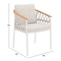 OUTDOOR DINING SET 7PCS DOSUN FK10910.02 CREAM WHITE ALUMINUM--ROPE & OLEFIN CUSHIONS IN BEIGE OUTDOOR DINING SET 7PCS DOSUN FK10910.02 CREAM WHITE ALUMINUM--ROPE & OLEFIN CUSHIONS IN BEIGE