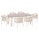 OUTDOOR DINING SET 7PCS DOSUN FK10910.02 CREAM WHITE ALUMINUM--ROPE & OLEFIN CUSHIONS IN BEIGE