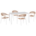 OUTDOOR DINING SET 5PCS GRET FK21022 WHITE METAL TABLE--ALUMINUM CHAIRS OUTDOOR DINING SET 5PCS GRET FK21022 WHITE METAL TABLE--ALUMINUM CHAIRS