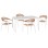 OUTDOOR DINING SET 5PCS GRET FK21022 WHITE METAL TABLE--ALUMINUM CHAIRS