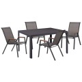 OUTDOOR DINING SET 5PCS OFER FK10855.01 METAL CHAIRS & TABLE 150x90cm GREY OUTDOOR DINING SET 5PCS OFER FK10855.01 METAL CHAIRS & TABLE 150x90cm GREY