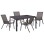 OUTDOOR DINING SET 5PCS OFER FK10855.01 METAL CHAIRS & TABLE 150x90cm GREY
