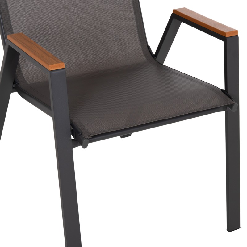 OUTDOOR DINING SET 5PCS OFER FK10855.01 METAL CHAIRS & TABLE 150x90cm GREY OUTDOOR DINING SET 5PCS OFER FK10855.01 METAL CHAIRS & TABLE 150x90cm GREY