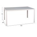 OUTDOOR DINING SET 5PCS DUPRE FK21021 ALUMINUM CHAIRS & METAL TABLE 150x90cm--WHITE OUTDOOR DINING SET 5PCS DUPRE FK21021 ALUMINUM CHAIRS & METAL TABLE 150x90cm--WHITE