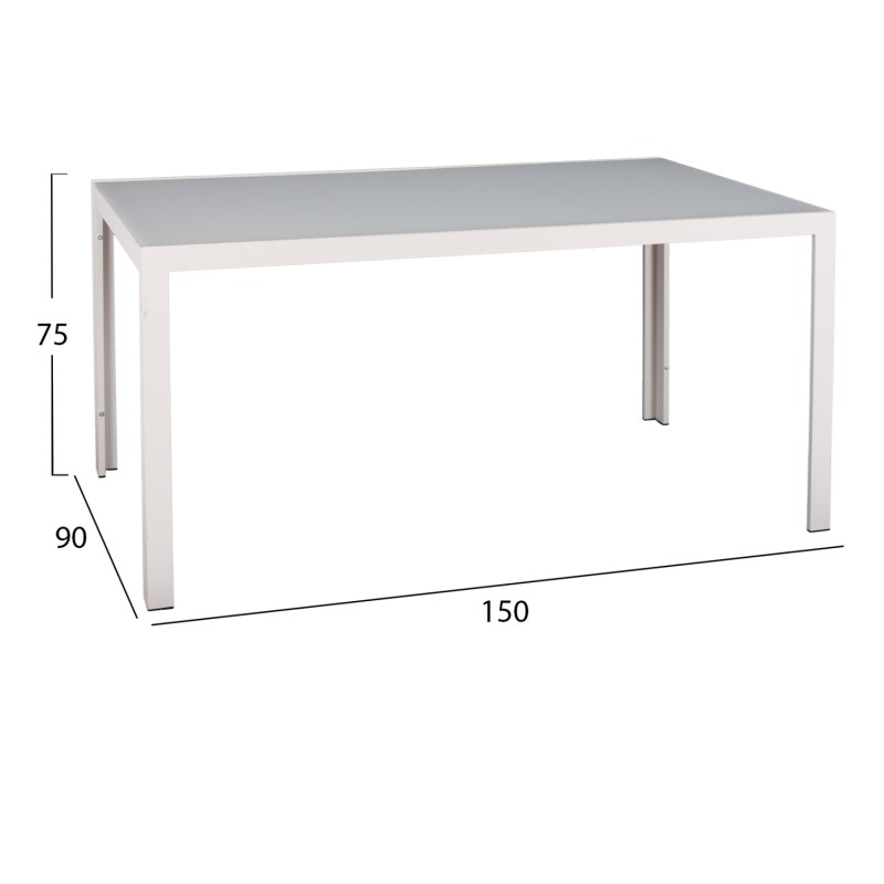OUTDOOR DINING SET 5PCS DUPRE FK21021 ALUMINUM CHAIRS & METAL TABLE 150x90cm--WHITE OUTDOOR DINING SET 5PCS DUPRE FK21021 ALUMINUM CHAIRS & METAL TABLE 150x90cm--WHITE