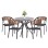 OUTDOOR DINING SET 5PCS HIGER FK10836.01 ALUMINUM & TEXTILENE--GREY