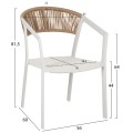 OUTDOOR DINING SET 5PCS TABER FK10837.02 ALUMINUM CHAIRS & TABLE--POLYWOOD--WHITE