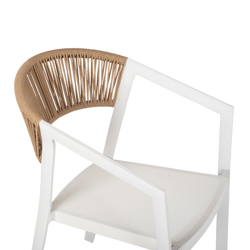 OUTDOOR DINING SET 5PCS TABER FK10837.02 ALUMINUM CHAIRS & TABLE--POLYWOOD--WHITE