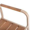 OUTDOOR DINING SET 7PCS SAGA FK10839.01 CHAIRS & TABLE ALUMINUM-POLYWOOD--CHAMPAGNE
