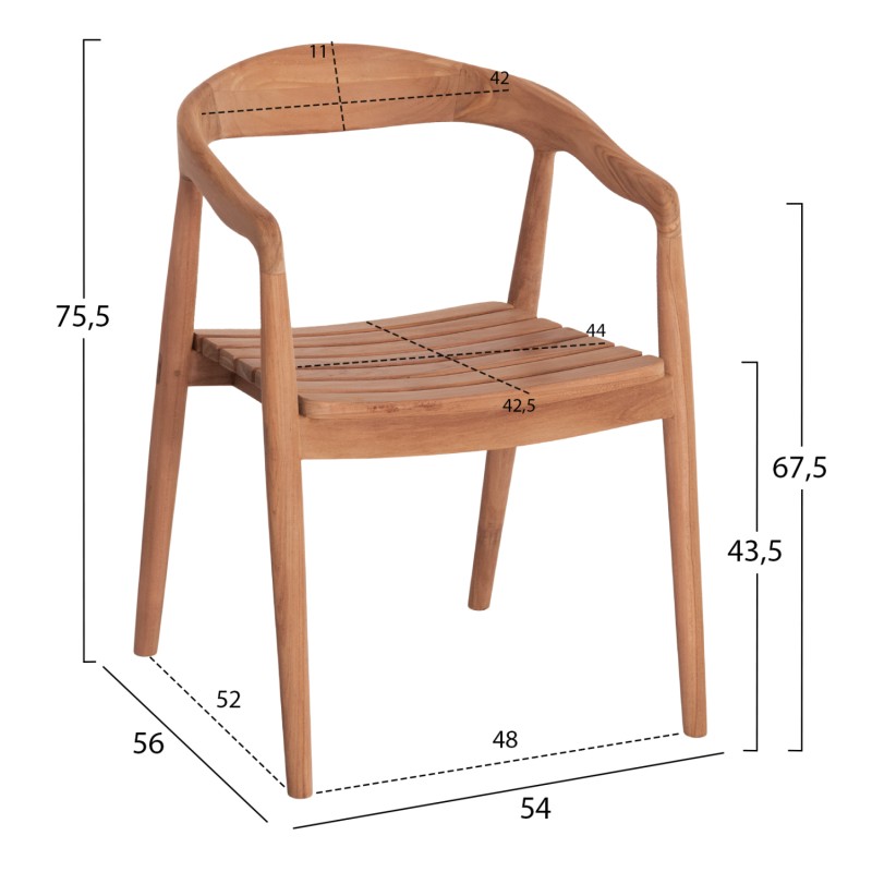 OUTDOOR DINING SET 5PCS EBENIZER FK10915 TEAK WOOD IN NATURAL COLOR