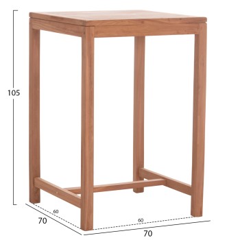 SET BAR TABLE WITH 2 BAR STOOLS BOLMAR FK10917 TEAK WOOD IN NATURAL COLOR SET BAR TABLE WITH 2 BAR STOOLS BOLMAR FK10917 TEAK WOOD IN NATURAL COLOR